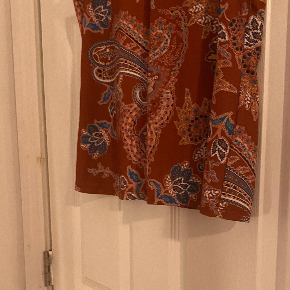 Storybuk Paisley Sleeveless Top - Rust and Blue - Picture 2 of 8
